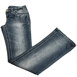 Soundgirl Bootcut Jeans Womens Size 5 Blue Low Rise Stretch Denim